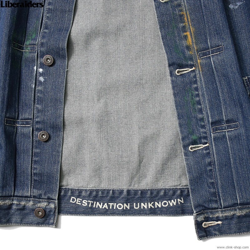 LIBERAIDERS PAINT SPLATTER DENIM JACKET (DK.BLUE) #76013