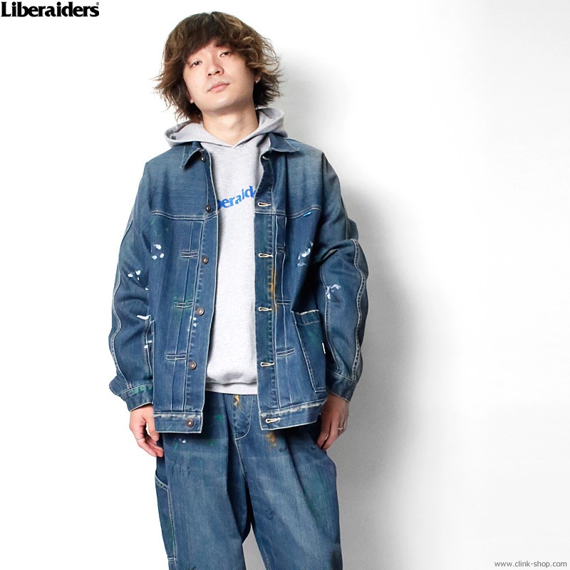 LIBERAIDERS PAINT SPLATTER DENIM JACKET (DK.BLUE) #76013