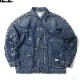 LIBERAIDERS PAINT SPLATTER DENIM JACKET (DK.BLUE) #76013