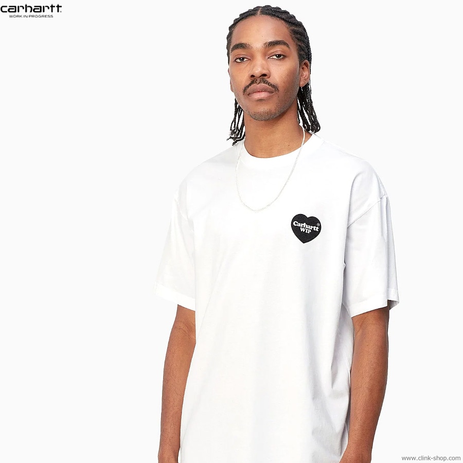 CARHARTT WIP S/S HEART BANDANA T-SHIRT (WHITE/BLACK STONE WASHED)