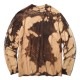 OBEY BLEACH TIE DYE LONG SLEEVE TEE "OBEY WORLDWIDE OUTLINE" (BLACK)