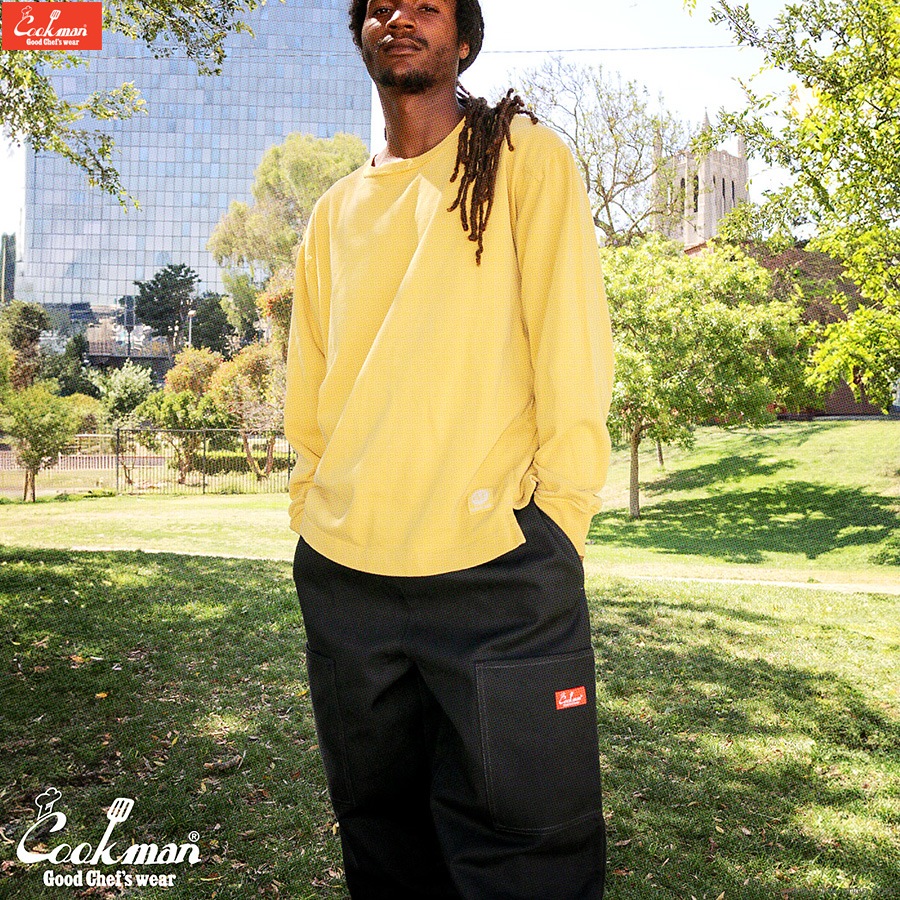 COOKMAN CHEF PANTS SEMIWIDE FRONT POCKET DUCK CANVAS BLACK