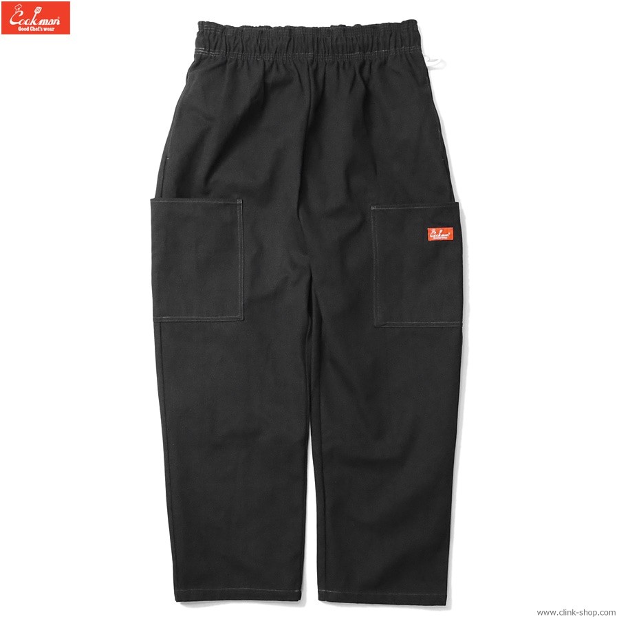 COOKMAN CHEF PANTS SEMIWIDE FRONT POCKET DUCK CANVAS BLACK