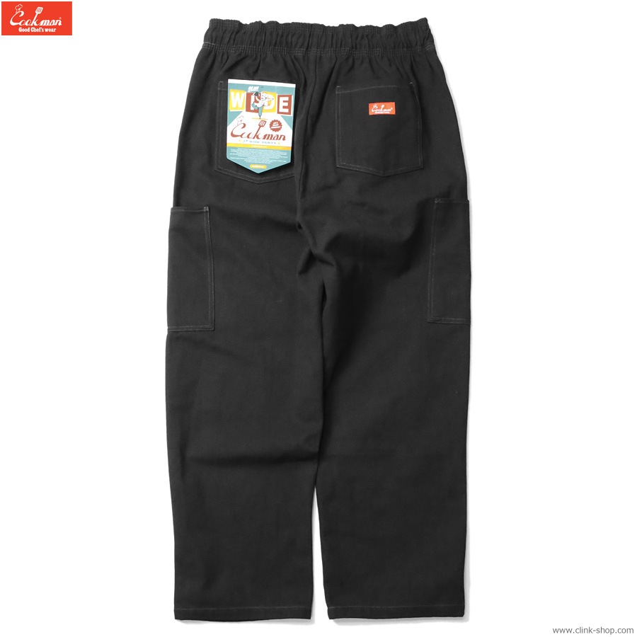 COOKMAN CHEF PANTS SEMIWIDE FRONT POCKET DUCK CANVAS BLACK