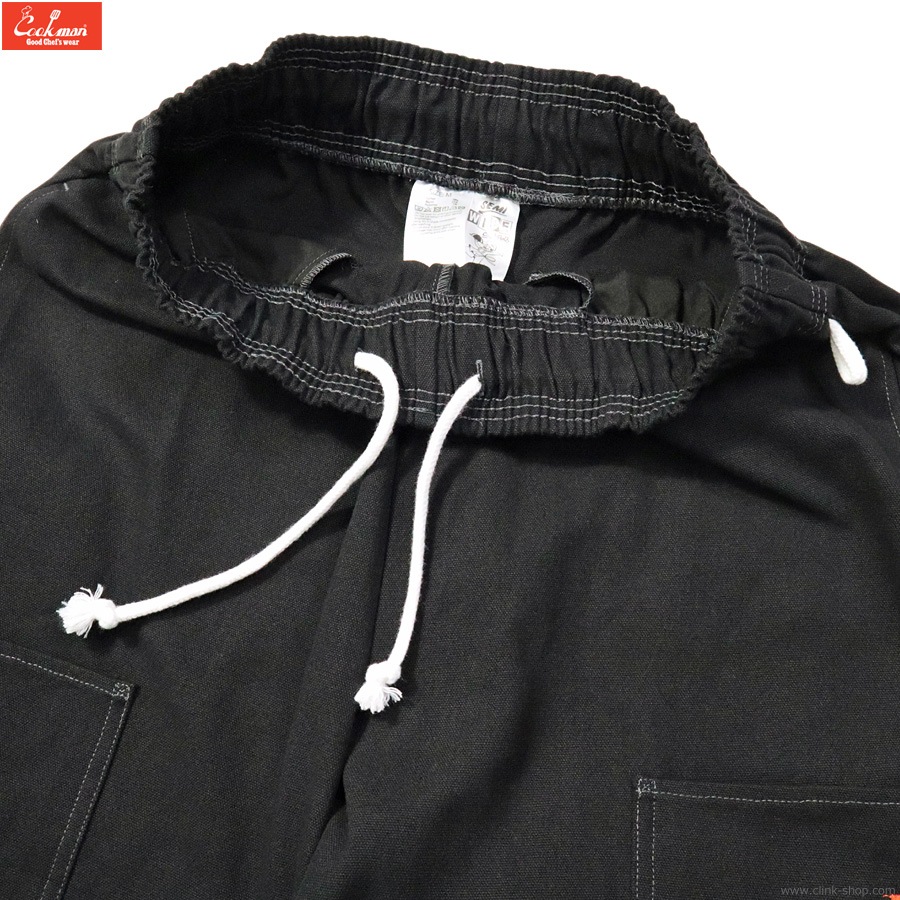 COOKMAN CHEF PANTS SEMIWIDE FRONT POCKET DUCK CANVAS BLACK