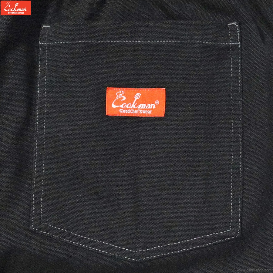 COOKMAN CHEF PANTS SEMIWIDE FRONT POCKET DUCK CANVAS BLACK