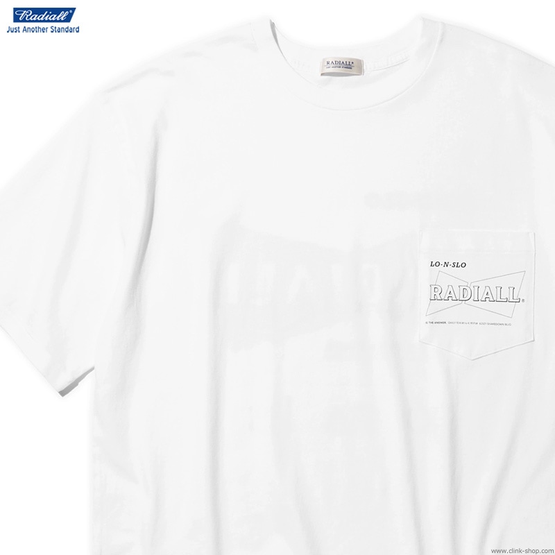 RADIALL BOWTIE - CREW NECK POCKET T-SHIRT S/S (WHITE)
