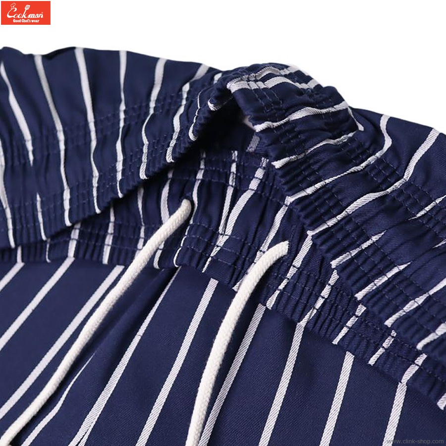 COOKMAN WIDE CHEF PANTS STRIPE NAVY