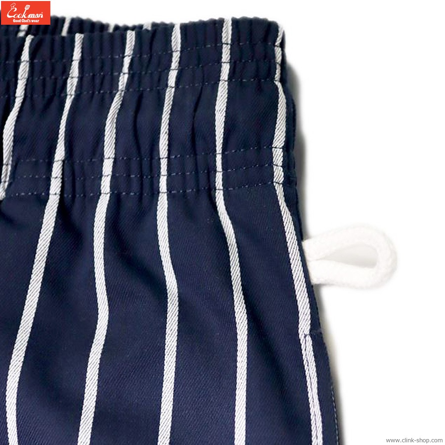 COOKMAN WIDE CHEF PANTS STRIPE NAVY