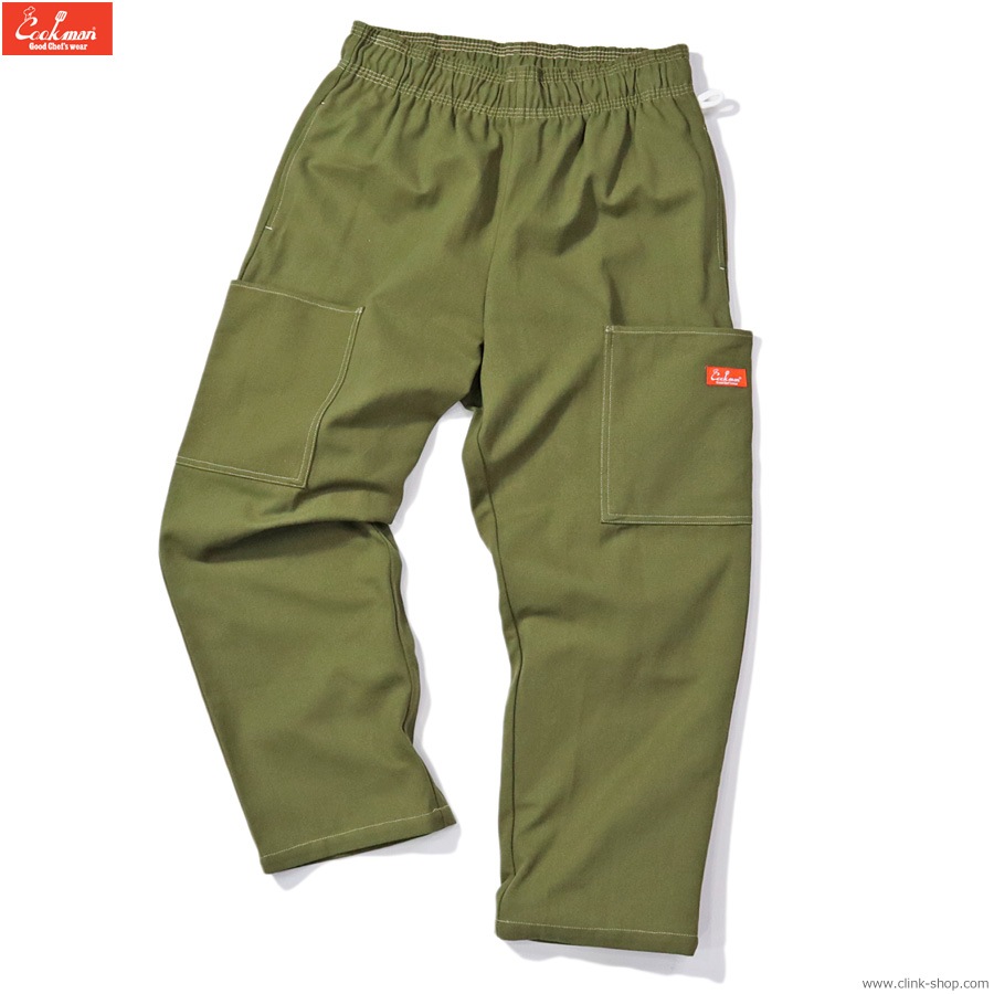 COOKMAN CHEF PANTS SEMIWIDE FRONT POCKET DUCK CANVAS OLIVE