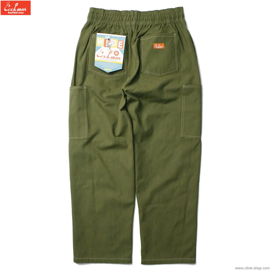 COOKMAN CHEF PANTS SEMIWIDE FRONT POCKET DUCK CANVAS OLIVE