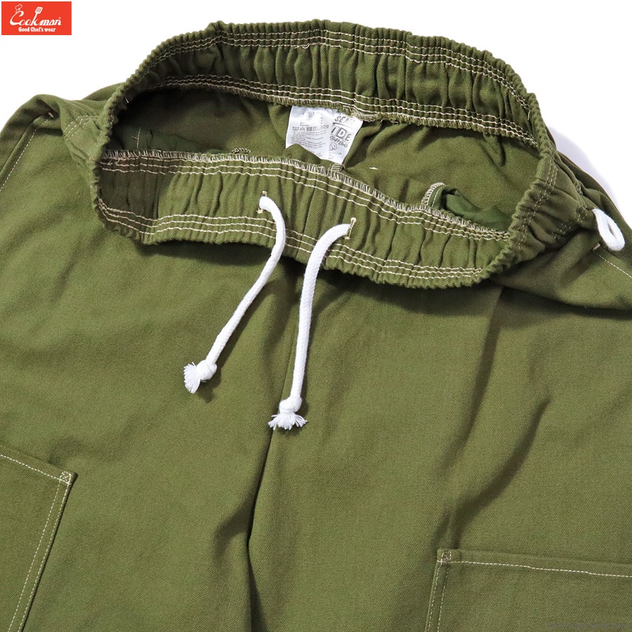 COOKMAN CHEF PANTS SEMIWIDE FRONT POCKET DUCK CANVAS OLIVE