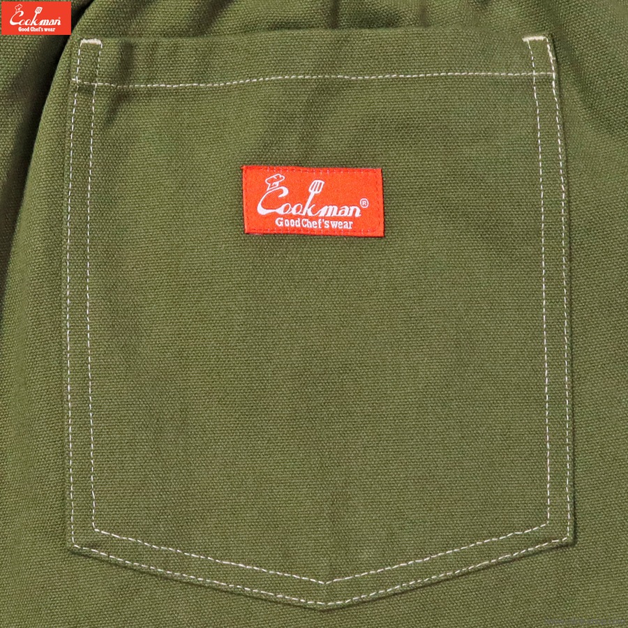 COOKMAN CHEF PANTS SEMIWIDE FRONT POCKET DUCK CANVAS OLIVE