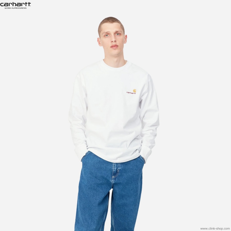 CARHARTT WIP L/S AMERICAN SCRIPT T-SHIRT (WHITE)
