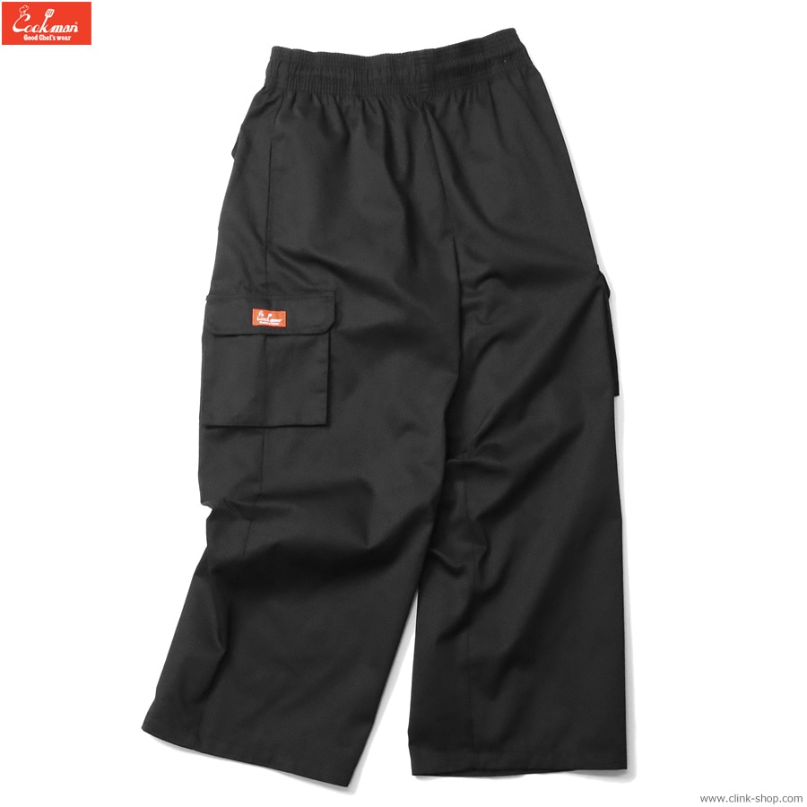 COOKMAN WIDE CHEF PANTS CARGO BLACK