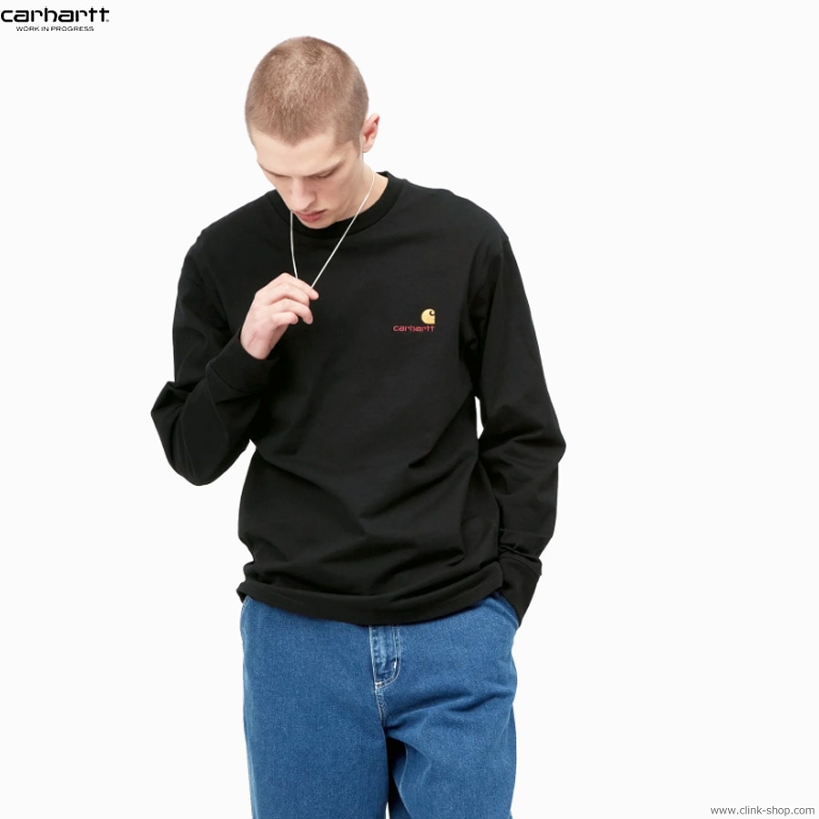 CARHARTT WIP L/S AMERICAN SCRIPT T-SHIRT (BLACK)