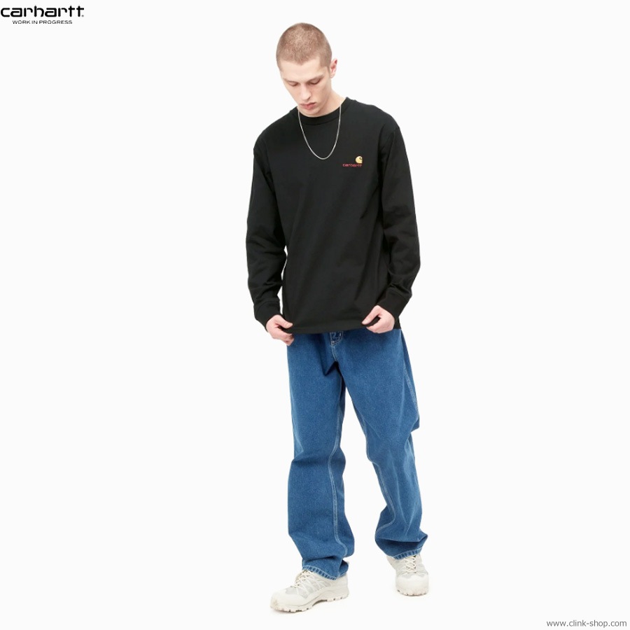 CARHARTT WIP L/S AMERICAN SCRIPT T-SHIRT (BLACK)