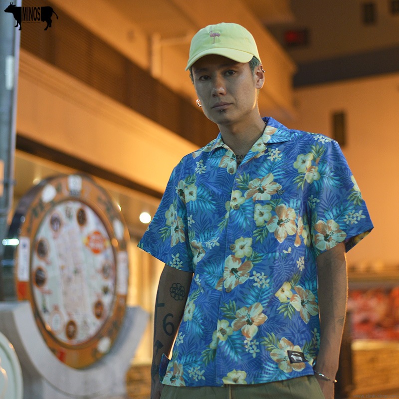 CLINK｜MINOS KOISA HIBISCUS ALOHA SHIRT (RIVIAERA BLUE) [MNU20