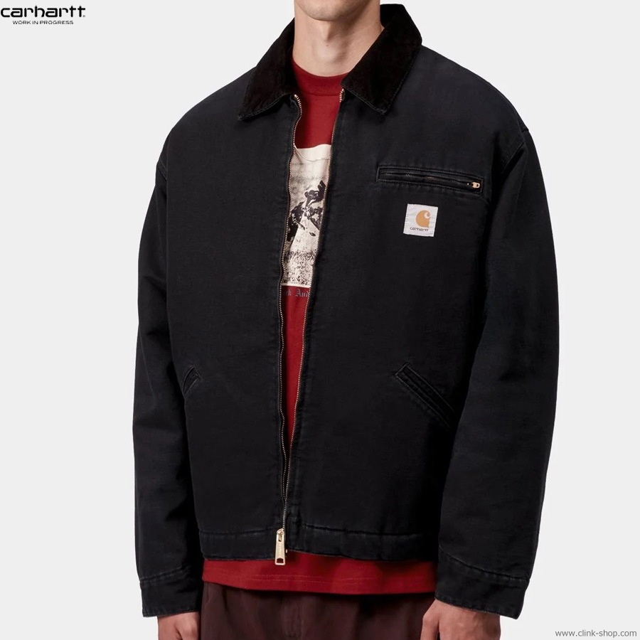 CARHARTT WIP OG DETROIT JACKET - Black / Black (stone canvas)
