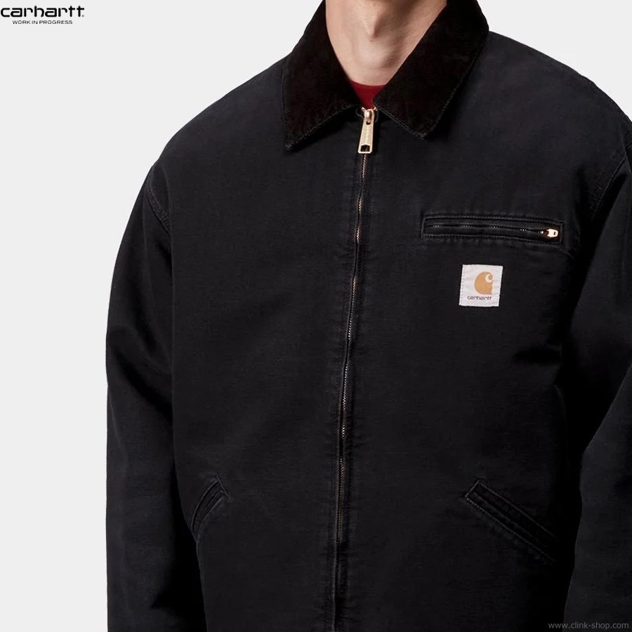 CARHARTT WIP OG DETROIT JACKET - Black / Black (stone canvas)