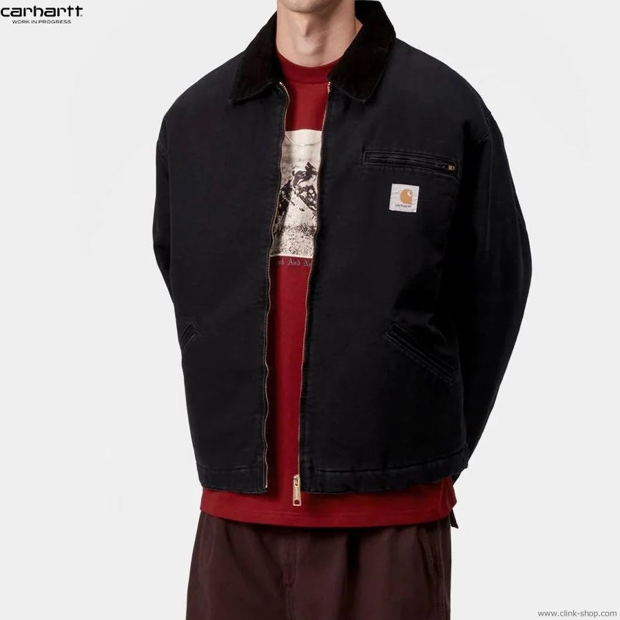 CARHARTT WIP OG DETROIT JACKET - Black / Black (stone canvas)
