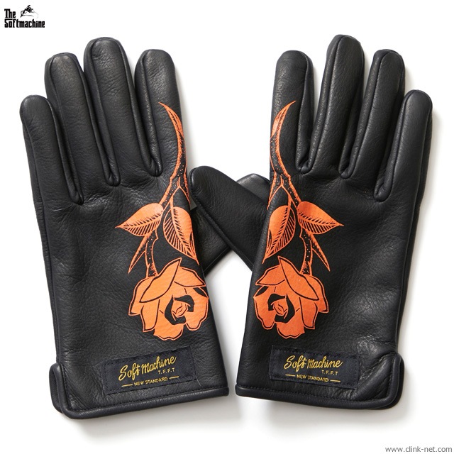 ソフトマシーン　レザー グローブ　ブラック　美品　softmachine CLINK｜SOFTMACHINE ROSES GLOVE (BLACK)｜東京・吉祥寺｜SOFTMACHINE