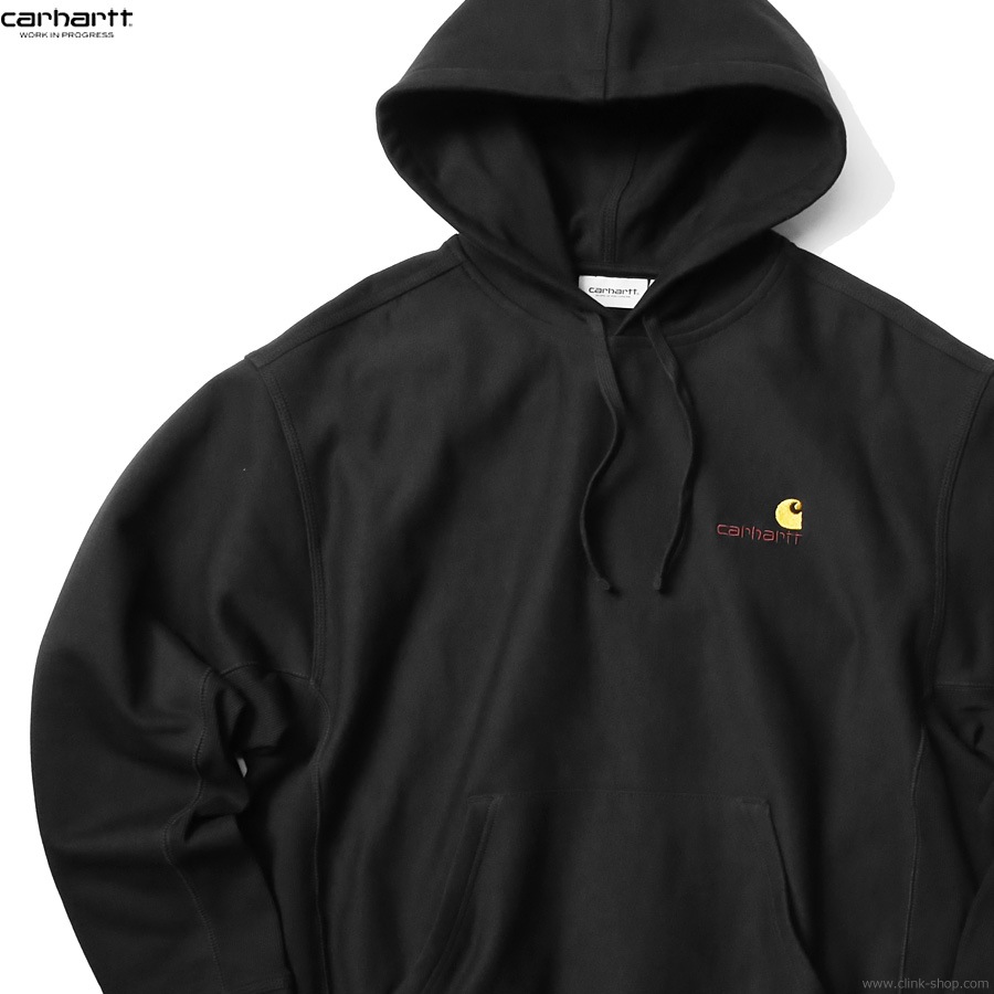 CARHARTT WIP HOODED AMERICAN SCRIPT SWEATSHIRT (BLACK)