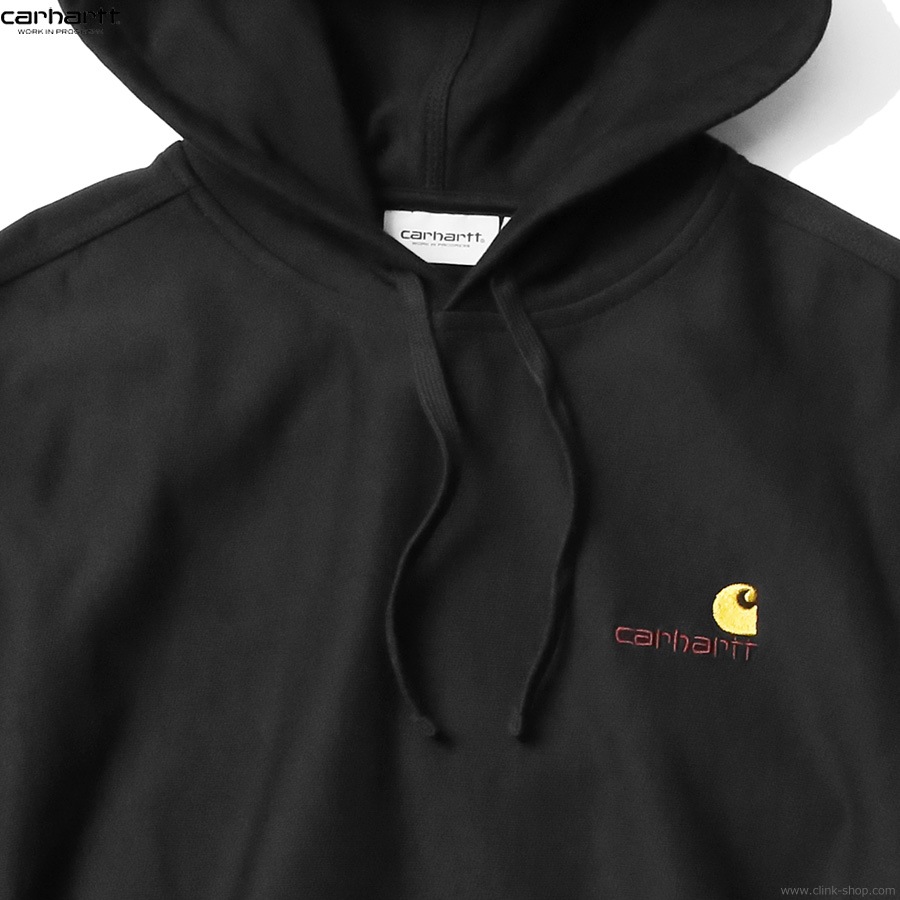 CARHARTT WIP HOODED AMERICAN SCRIPT SWEATSHIRT (BLACK)
