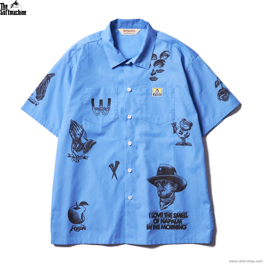 SOFTMACHINE SCRAWL SHIRTS S/S (BLUE)