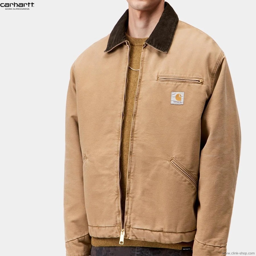 CARHARTT WIP OG DETROIT JACKET - Hamilton Brown / Tobacco (stone canvas)