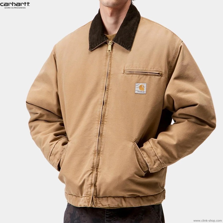 CARHARTT WIP OG DETROIT JACKET - Hamilton Brown / Tobacco (stone canvas)