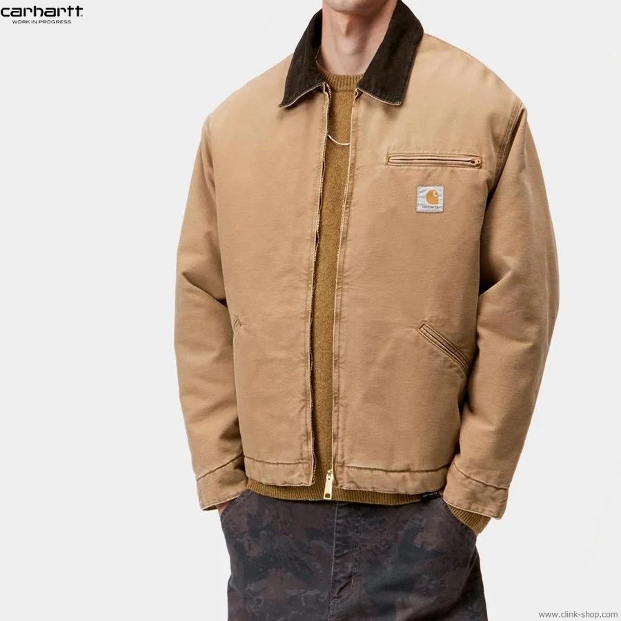 CARHARTT WIP OG DETROIT JACKET - Hamilton Brown / Tobacco (stone canvas)