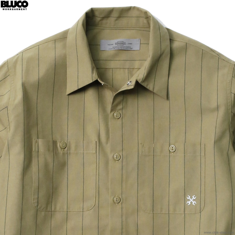 BLUCO STANDARD WORK SHIRTS L/S (BEIGE STRIPE) [0109]