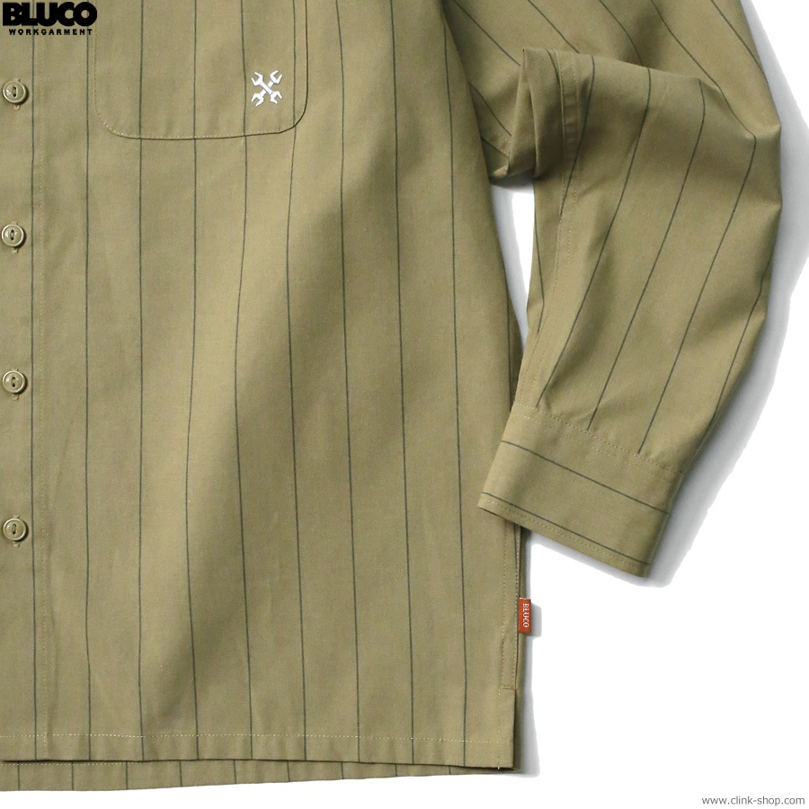 BLUCO STANDARD WORK SHIRTS L/S (BEIGE STRIPE) [0109]