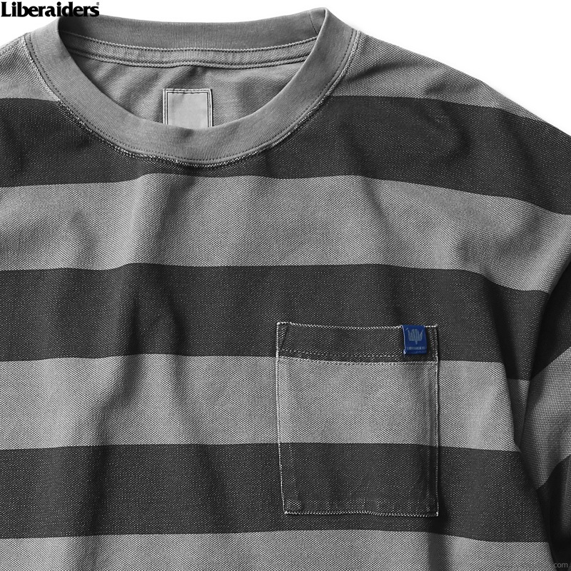 LIBERAIDERS STRIPE L/S TEE (CHARCOAL) #72501