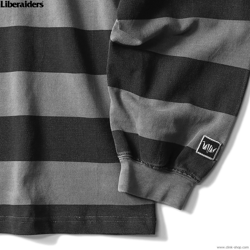 LIBERAIDERS STRIPE L/S TEE (CHARCOAL) #72501