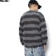 LIBERAIDERS STRIPE L/S TEE (CHARCOAL) #72501