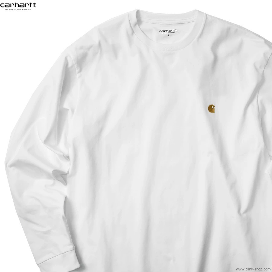 CARHARTT WIP L/S CHASE T-SHIRT (WHITE/GOLD)