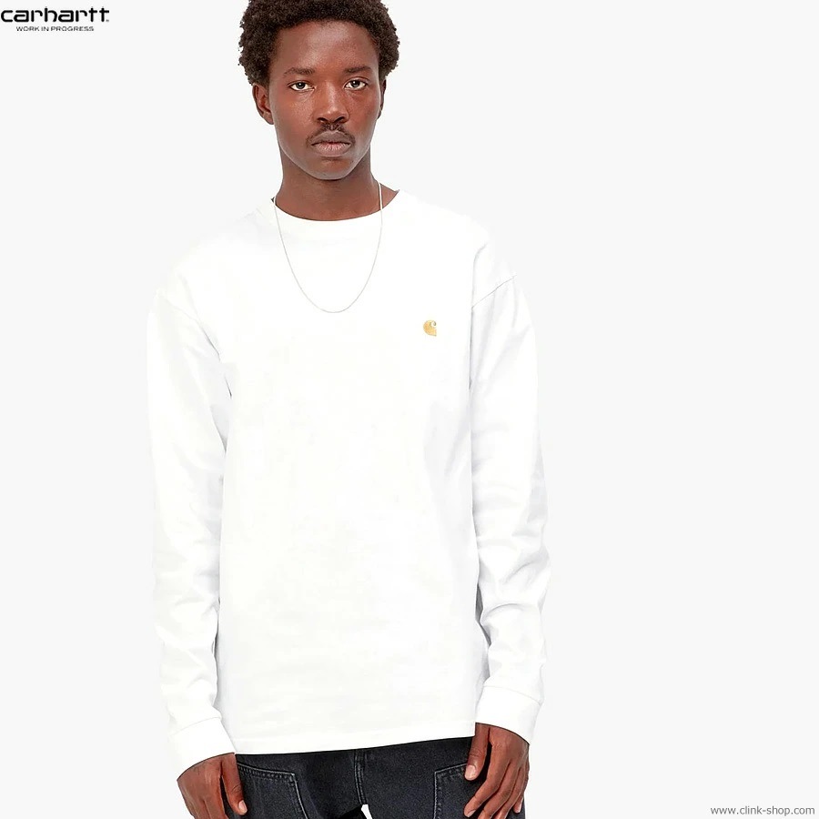 CARHARTT WIP L/S CHASE T-SHIRT (WHITE/GOLD)