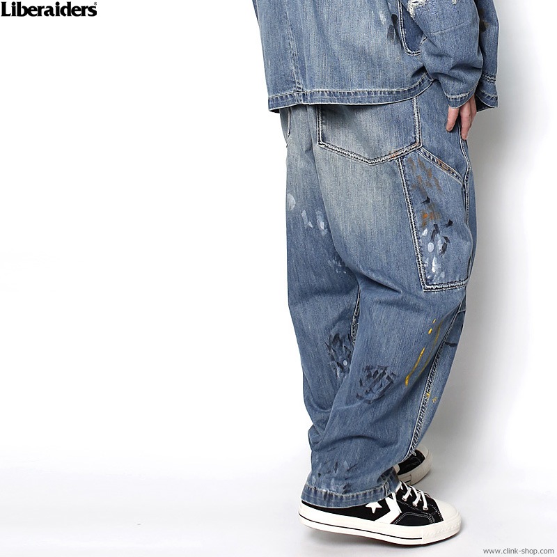 LIBERAIDERS DENIM PAINTER SARROUEL PANTS (INDIGO) #72702