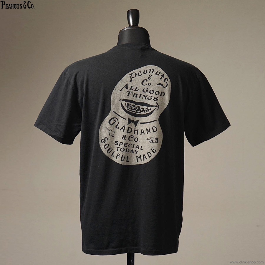 PEANUTS & CO.  GLAD HAND & Co. Mr.SMILEY - S/S T-SHIRTS (BLACK)