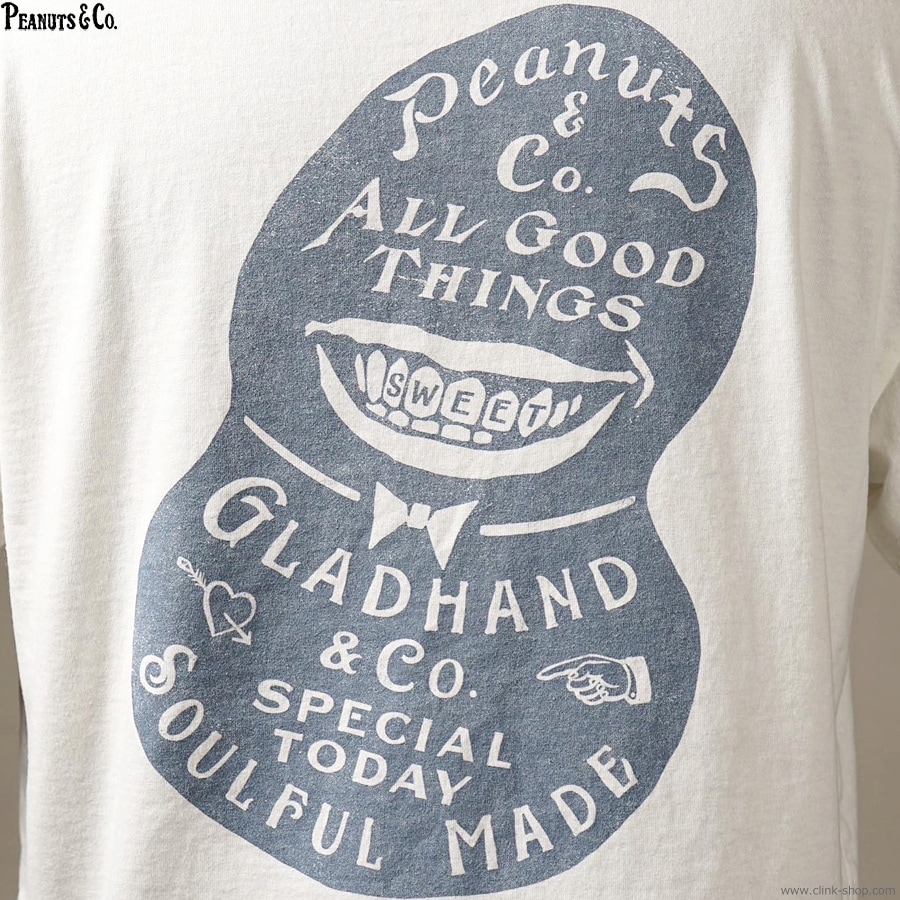 PEANUTS & CO.  GLAD HAND & Co. Mr.SMILEY - S/S T-SHIRTS (WHITE)