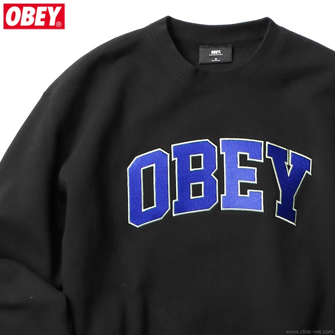 OBEY CREW NECK FLEECE "OBEY SPORTS CREW" (BLACK)