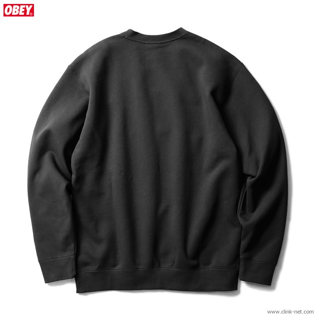 OBEY CREW NECK FLEECE "OBEY SPORTS CREW" (BLACK)