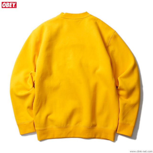 OBEY CREW NECK FLEECE "OBEY SPORTS CREW" (GOLD)