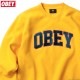 OBEY CREW NECK FLEECE "OBEY SPORTS CREW" (GOLD)