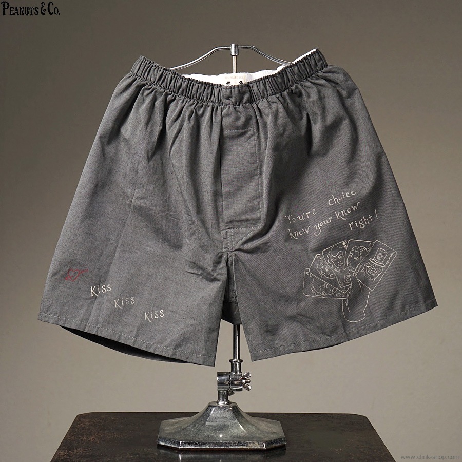 PEANUTS & CO. �� GLAD HAND & Co. STANDARD BOXER SHORTS - PANTY MESSAGE YOU'RE CHOICE (BLACK)