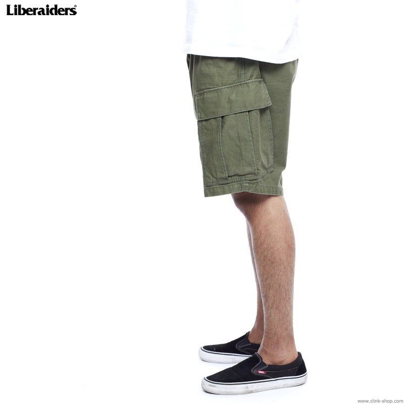 LIBERAIDERS 6 POCKET ARMY SHORTS (OLIVE) #75802