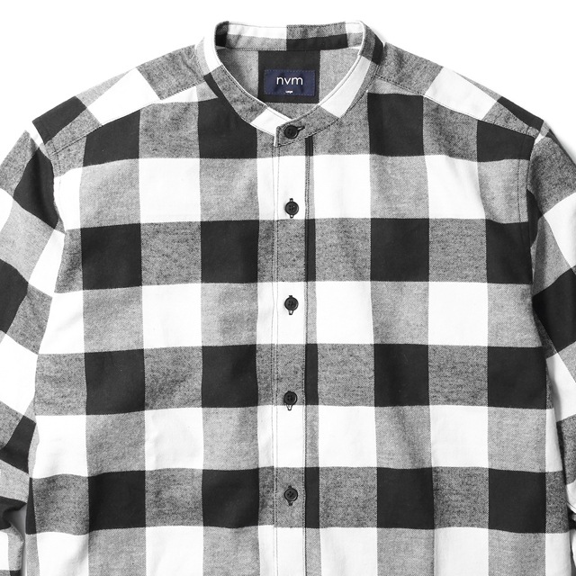 SALE 70��OFF NVM CHECK LONG SH (WHT��BLK) [NVM17A-SH01]