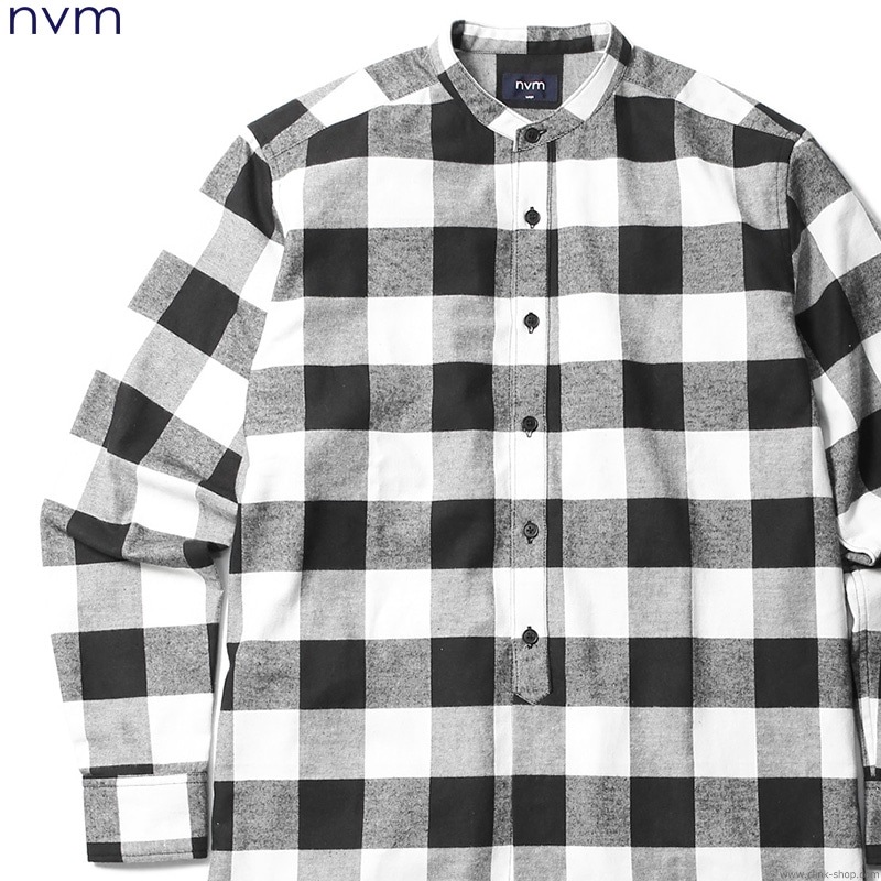 SALE 70��OFF NVM CHECK LONG SH (WHT��BLK) [NVM17A-SH01]